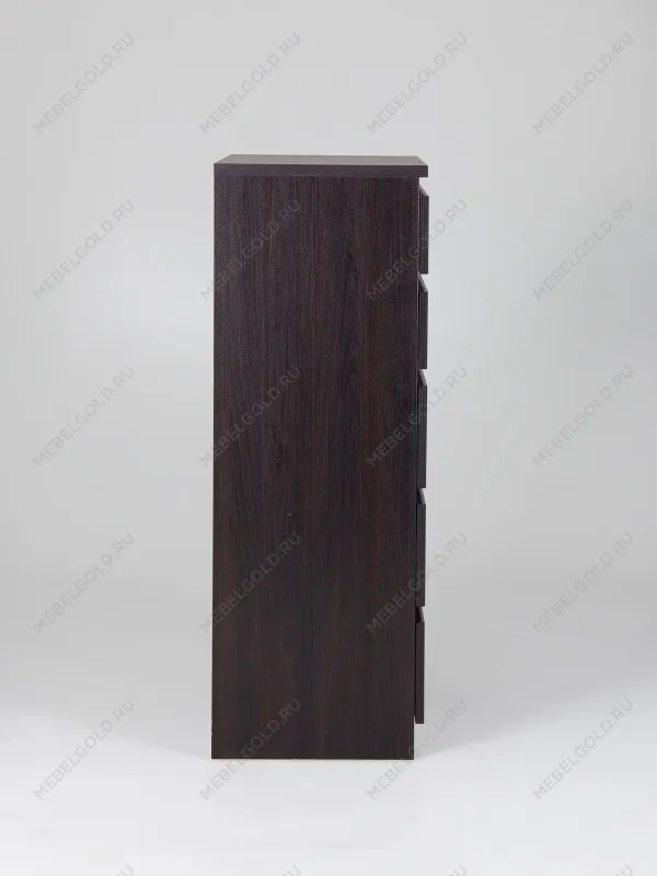 Комод Кастор, 5 ящиков, 65х40х112 см, черно-коричневый, дуб венге | изображение 7