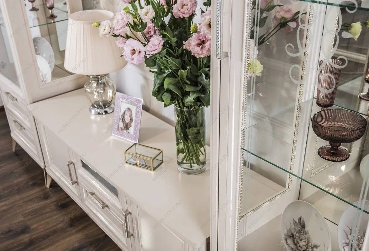 Гостиная Нонна 1+тв+1 бежевый глянец | изображение 6