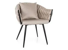 Стул кухонный Signal NUVO Velvet Bluvel 30 (светло-бежевый/черный мат)