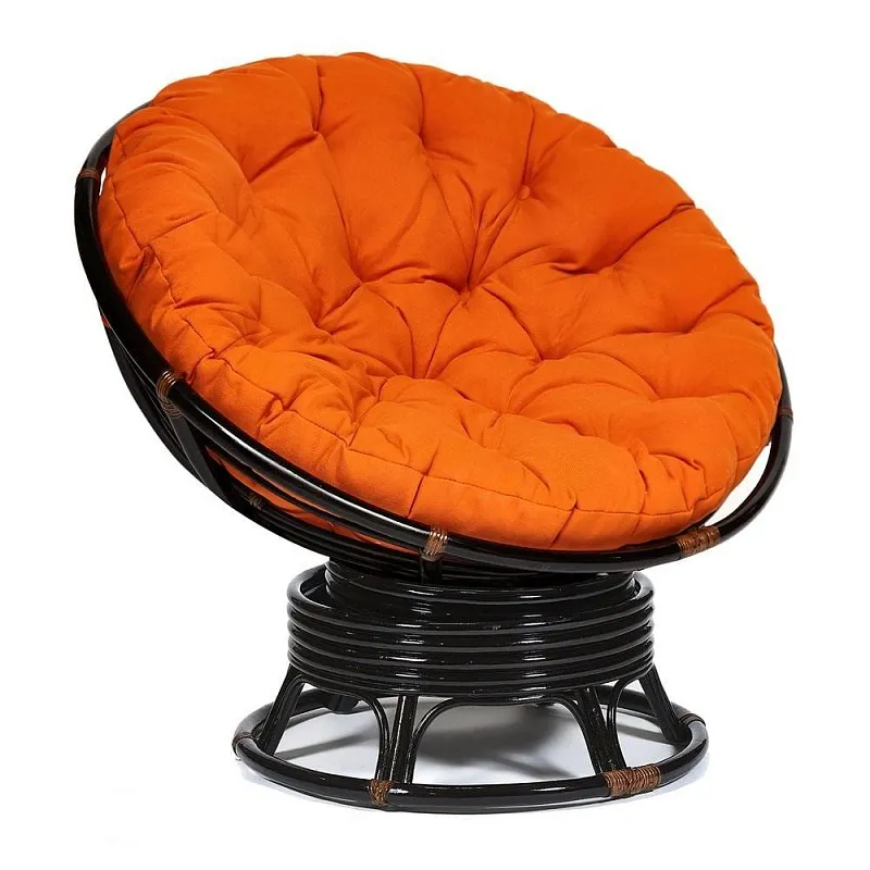 Кресло-качалка Papasan с подушкой Античный коричневый/оранжевый