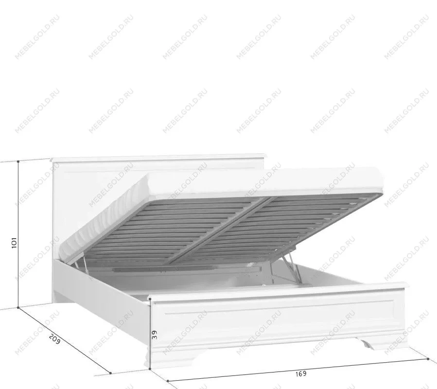 Лобня - Кровать Кентаки LOZ160х200 с подъемным механизмом белый | изображение 1