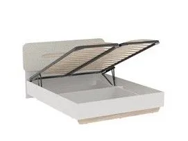 Кровать 1600 со светлой мягкой вставкой и подъемным механизмом, Аврора (1756*2063*1049) Дуб Мария/Кашемир