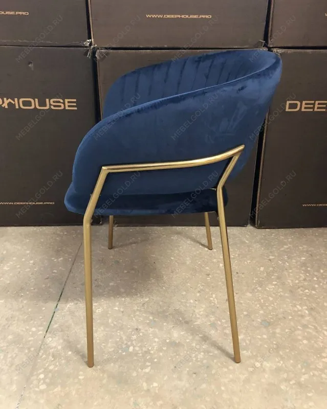м. Марьина Роща - Стул Пиза темно-синий бархат ножки матовое золото | изображение 5