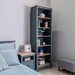 Стеллаж Сага, 70х42х215 см, темно-бирюзовый/ясень | изображение 2