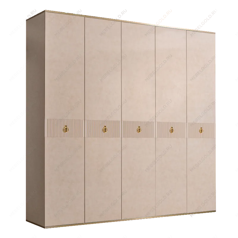 Шкаф 5-ти дверный Римини СОЛО (Латте/Золото) РМШ2/5(s)