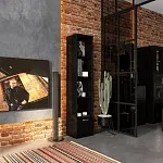 Стеллаж Сириус, 1 ящик, 39х35х190 см, черный, дуб венге | изображение 13