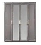 Шкаф Мокко 4-дверный с зеркалом серый | изображение 1