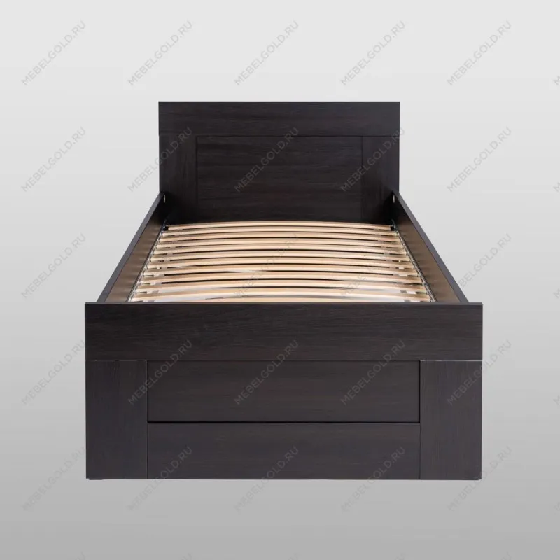 Кровать двуспальная ГУД ЛАКК Сириус, 120х200 см, черный, дуб венге | изображение 2