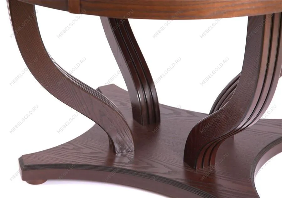 Стол круглый Милорд-120 (Милорд-120 стол круглый (120х170/темный орех/патина темная) | изображение 3