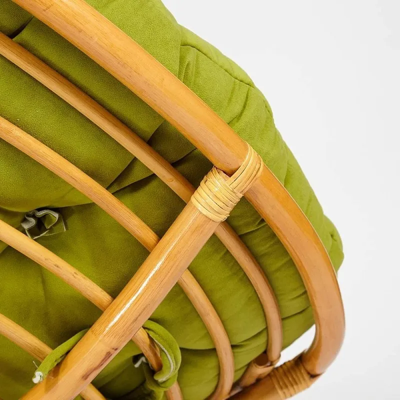 Кресло-качалка Papasan с подушкой Светлый мед, флок Олива | изображение 7