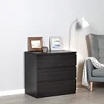 МАЛЬТА комод ИКЕА / IKEA 3 ящика 80х76 Дуб Венге | изображение 5