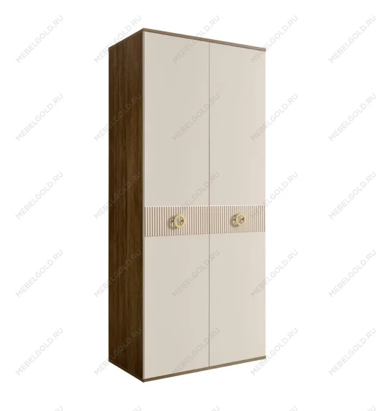 Шкаф 2-х дверный Bogemia Woodline Fi (Слоновая кость/Золото) БМШ2/2