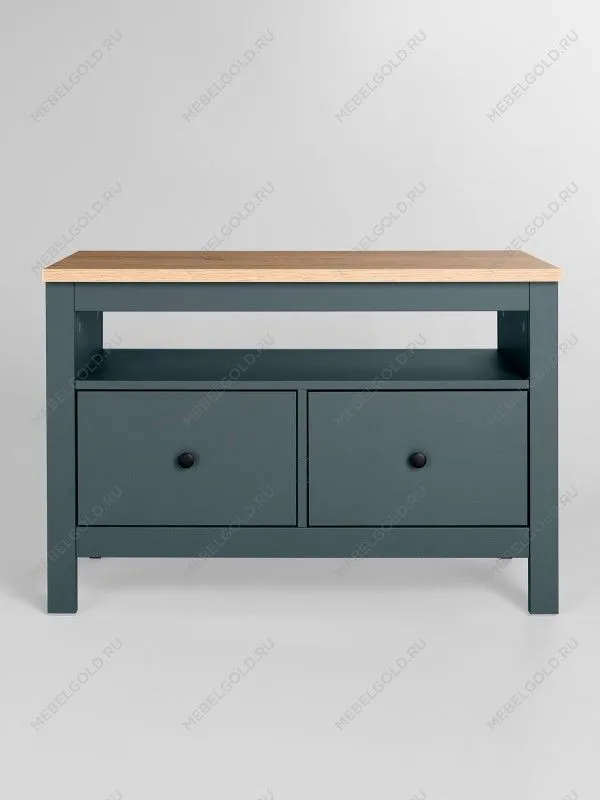 Тумба Сага, 2 ящика, 91х42х63 см, темно-бирюзовая/ясень | изображение 10