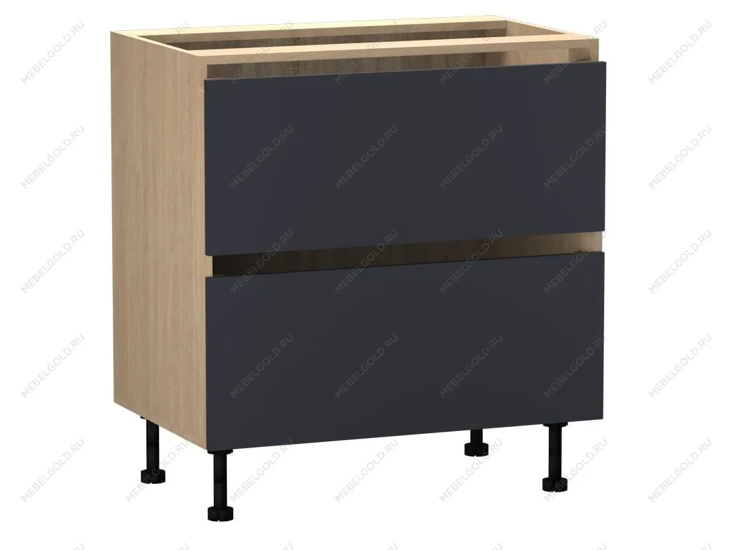 Стол с ящиками СЯ-80 (2), Женева (800*520*870) Дуб Палермо/Синий матовый, 22519