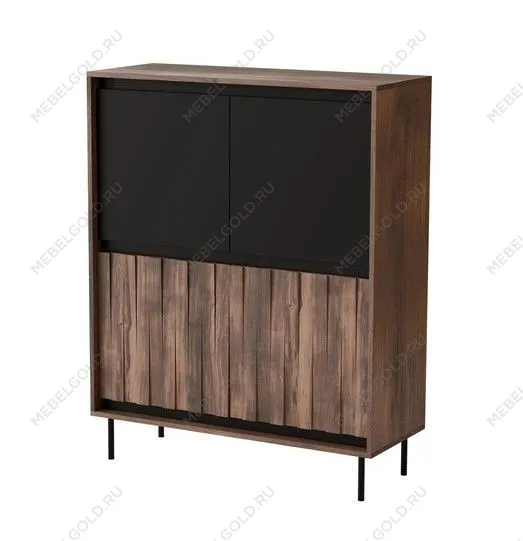 Комод Halmar SWING KM-2 (орех/черный) | изображение 2