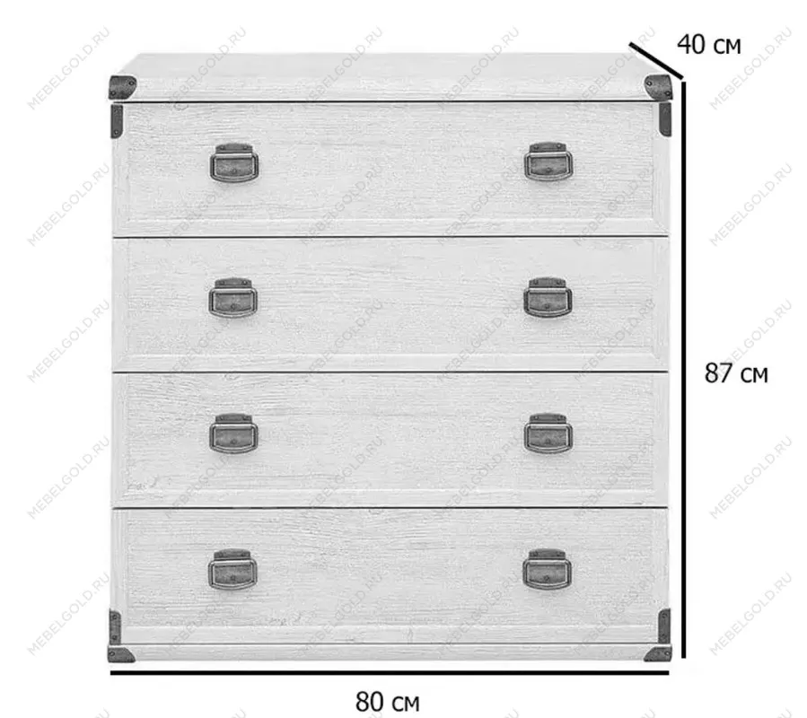 Комод Индиана JKOM4S/80 сосна каньон | изображение 8
