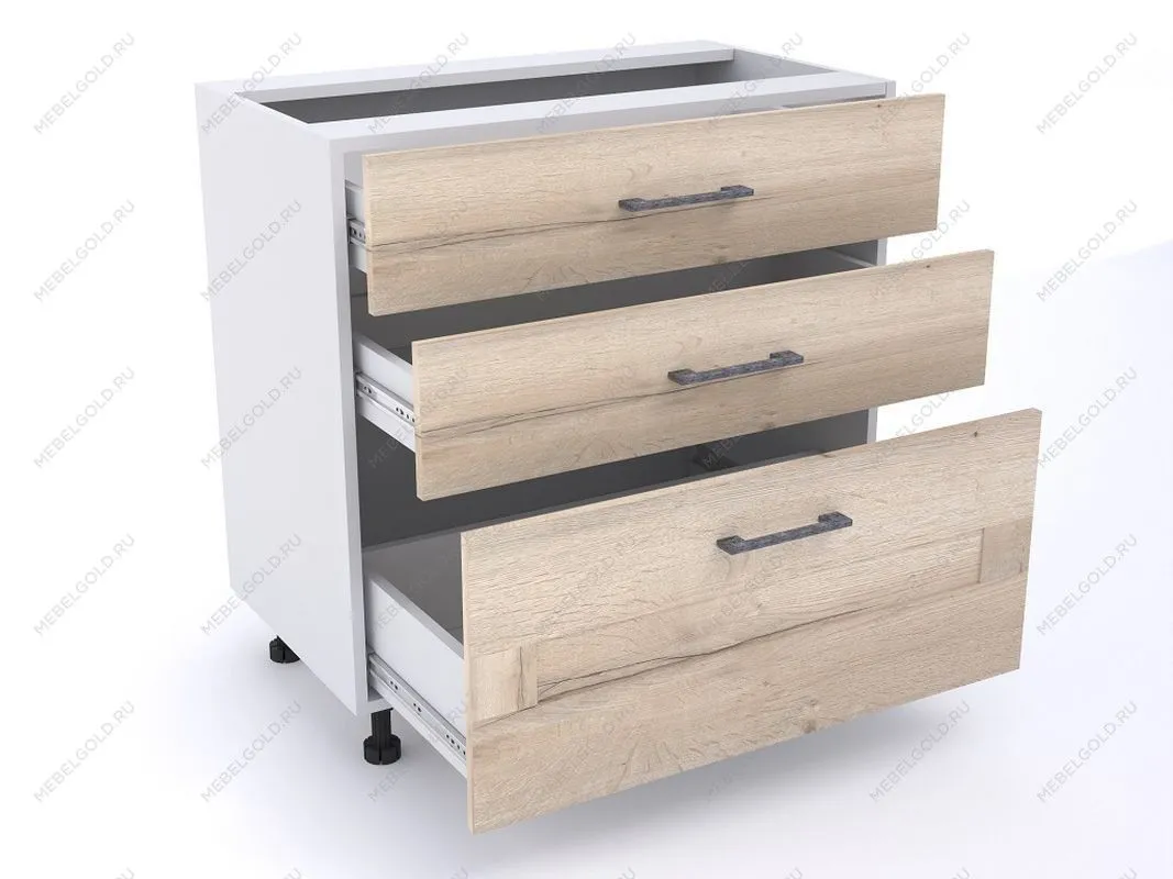 Стол с ящиками СЯ-80, Дублин (800*470*820) Дуб галифакс белый, 21618 | изображение 1