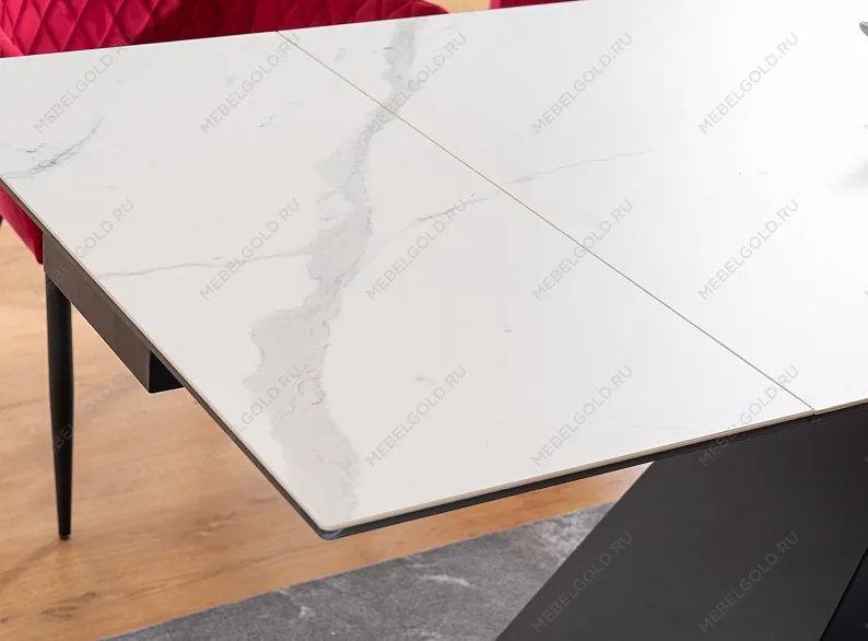 Стол обеденный Signal WESTIN III Ceramic 160 раскладной (белый/черный) | изображение 2