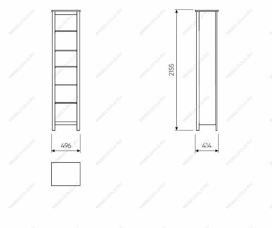 Стеллаж Сага, 50х42х215 см, белый | изображение 15