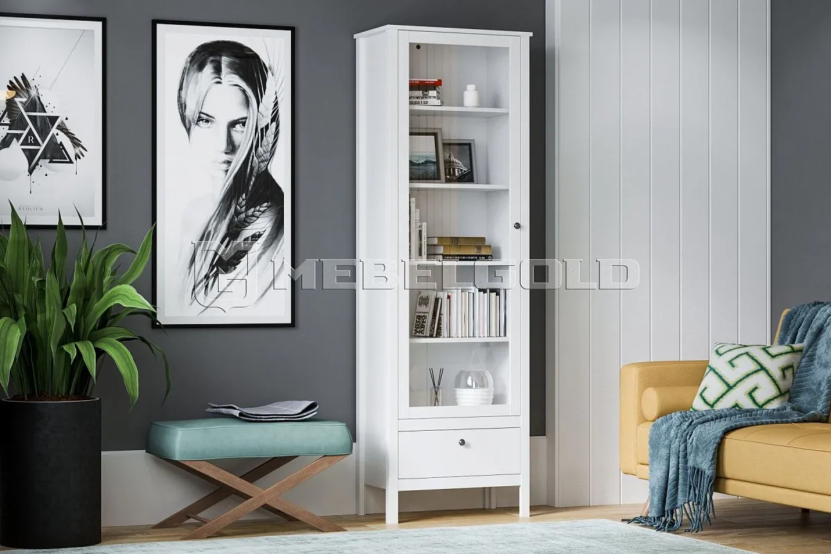 Шкаф-витрина Ева (Хельга) REG1W1S/65 белый | изображение 2