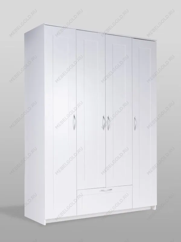 Шкаф Сириус, 4 двери и 1 ящик, 156х59х220 см, белый | изображение 9