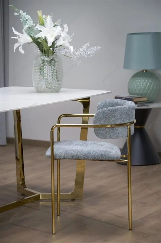 Стол обеденный Halmar CLEMENTE 160 (белый мрамор/золотой) | изображение 10