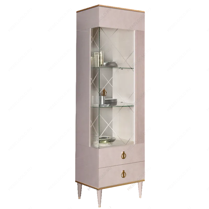 Витрина 1-ств. Римини СОЛО (Латте/Золото) (Левая) РМВ1-1С(s)