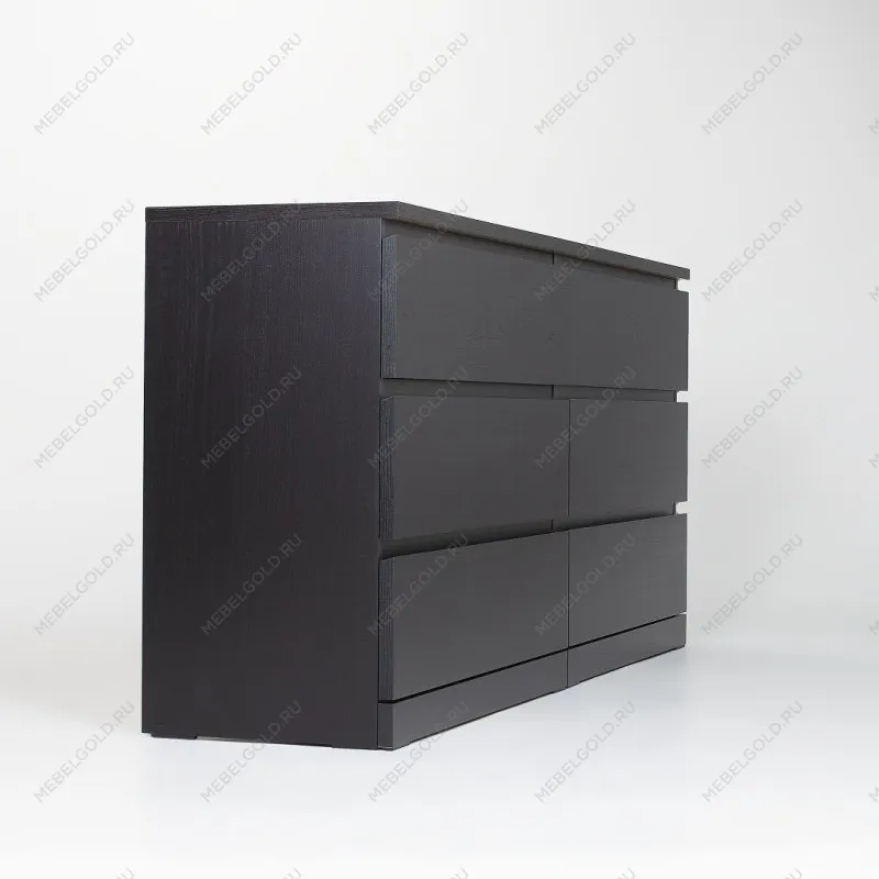 Комод Варма, 6 ящиков, горизонтальный, 160х78х40 см, шпон натурального дерева, ясень черный | изображение 12