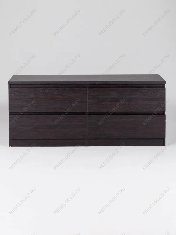 Тумба для ТВ Кастор, 4 ящика, 130х40х54 см, черная, дуб венге | изображение 6