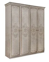 Шкаф Патрисия 4-дверный (2+2) без зеркал крем корень глянец