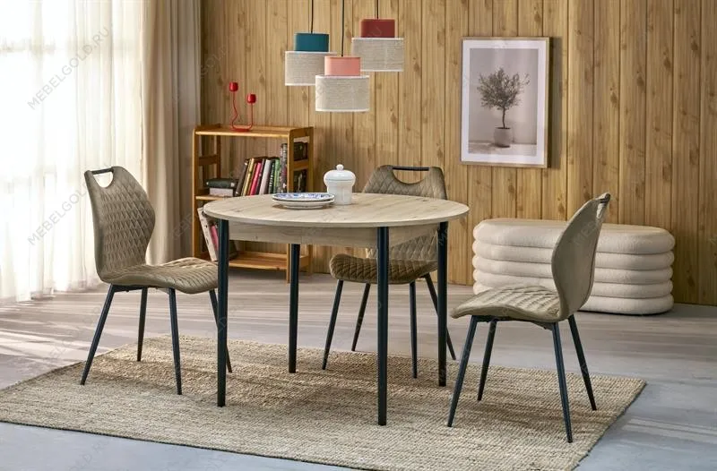 Стол обеденный Halmar PIVOT 102 (дуб артизан/черный)