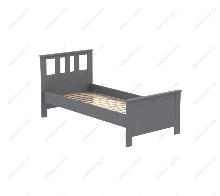 САГА кровать одинарная 90х200 серая | изображение 2