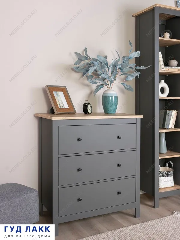 Комод Сага, 92х51х100 см, серый/ясень | изображение 1