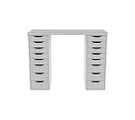 ИНГАР стол письменный ИКЕА / IKEA белый, 140x75, с двумя высокими тумбами | изображение 1