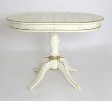 Стол Капелла (Эмаль 11/Слоновая кость+ патина золото/шпон дуба)