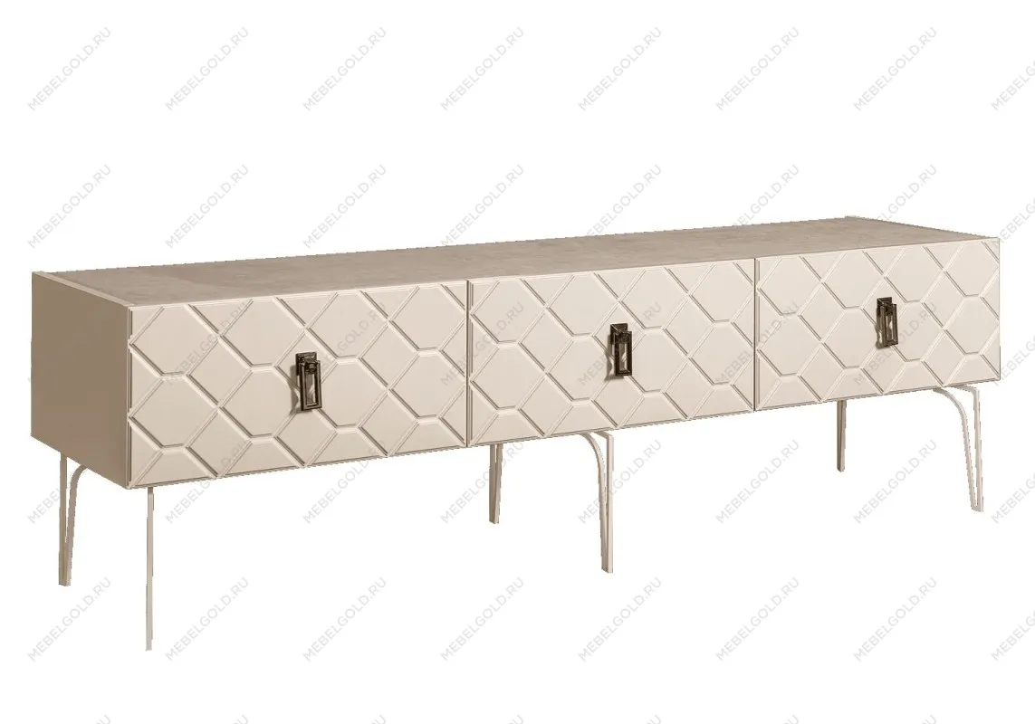 Тумба под телевизор 1.6м Bogemia Farfalle (Слоновая кость) (Novabuk/Черный) БМТ-1(Fa)