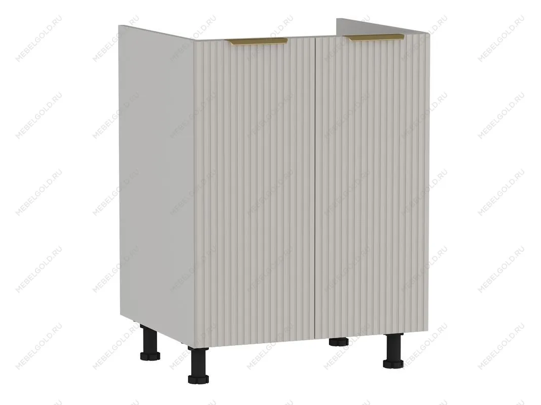 Стол под мойку 2-х дверный СМ-60, Монза (600*520*820) Экокожа Бежевый, 23110