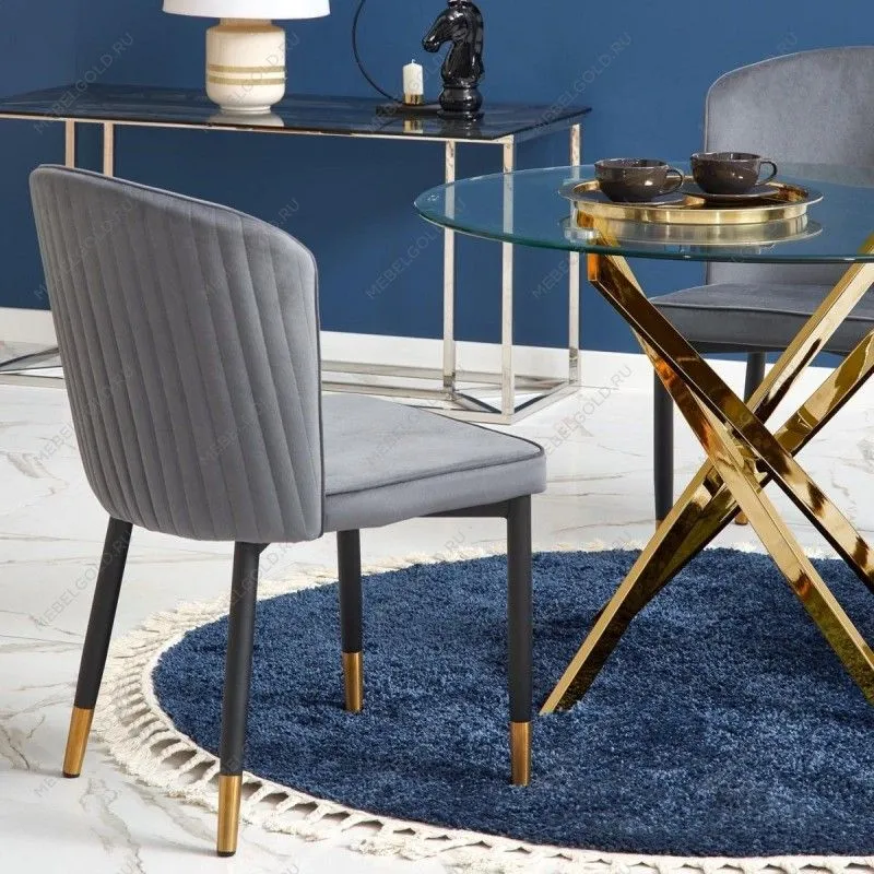 Стол обеденный Halmar RAYMOND (прозрачный/золотой) | изображение 6