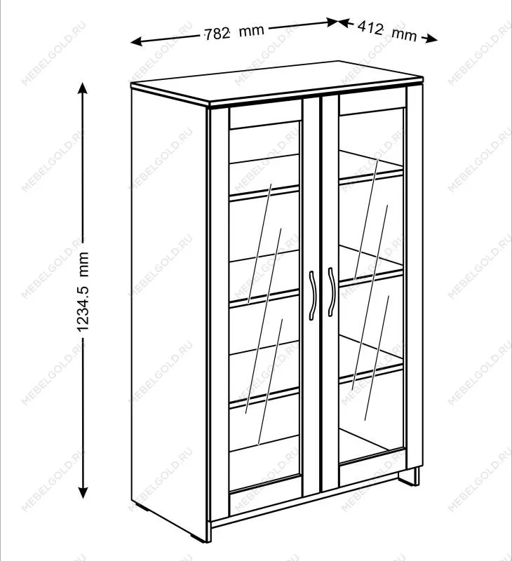 Тумба Сириус, 2 двери со стеклом, 78х41х124 см, дуб сонома | изображение 11