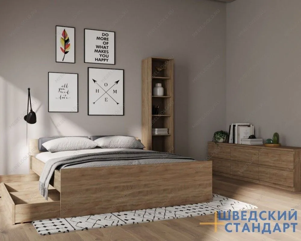 Ящик выкатной для кроватей СИРИУС, 60х60х20 см, дуб сонома | изображение 5