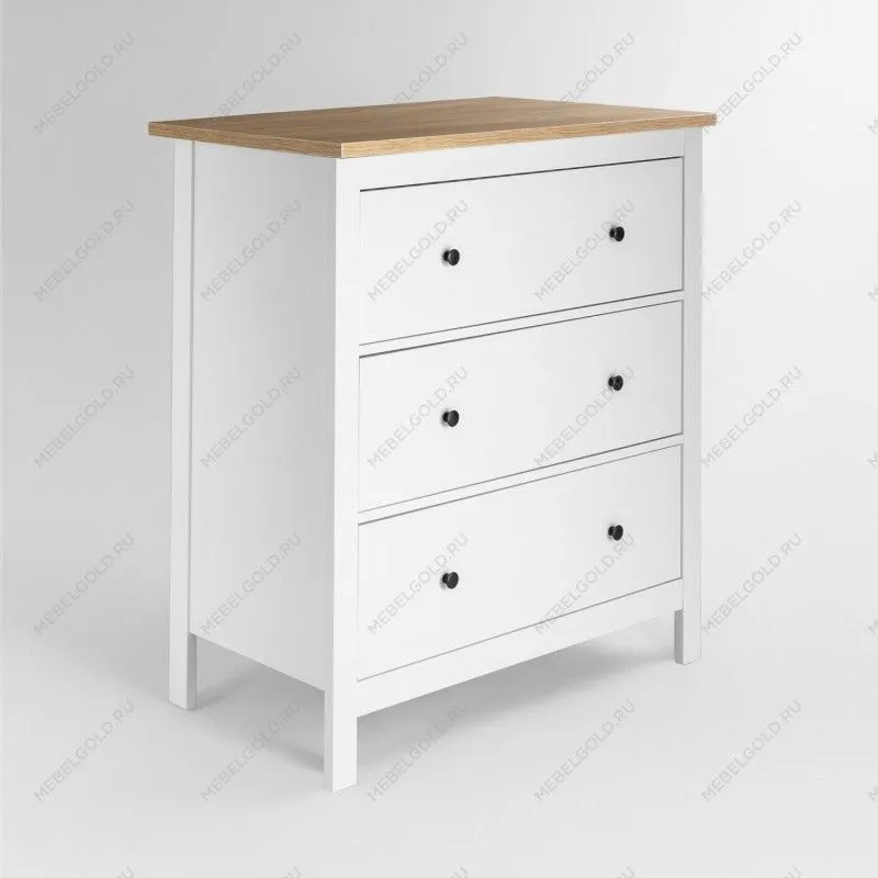 САГА комод 3 ящика белый/ясень | изображение 1