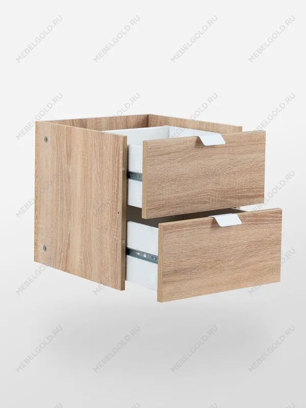 Модуль с двумя ящиками , для стеллажа ФОРА, ручка металл, 33х33х37, дуб беленый | изображение 2