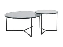 Комплект Signal PALERMO II, 2 стола журнальных (серый мрамор/черный)