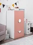 Шкаф распашной Пикси, с двумя дверьми, полкой и одним выдвижным ящиком 60х57х120, мечтательный пион | изображение 1