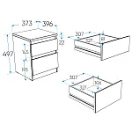 КАСТОР (KULLEN) тумба 2 ящика серая | изображение 2