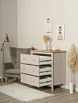 Комод Сага, 3 ящика, 92х100х51 см, кашемир/ясень | изображение 8