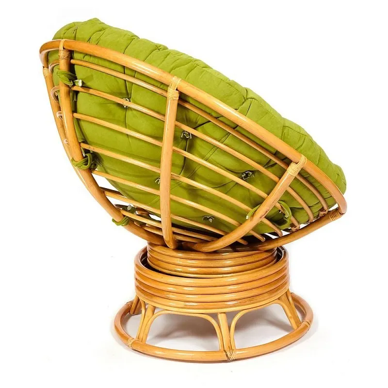 Кресло-качалка Papasan с подушкой Светлый мед, флок Олива | изображение 3