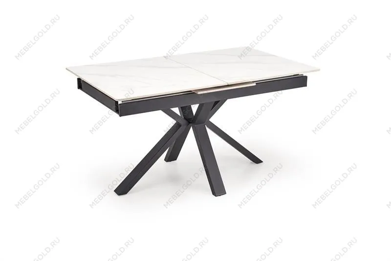Стол обеденный Halmar PLATAN 140 (белый мрамор/черный) | изображение 5