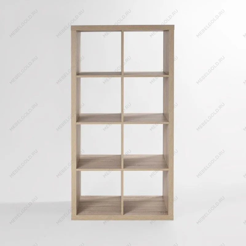 КАЛЛАКС / ФОРА Стеллаж ИКЕА / IKEA 8, прямоуголной формы с двумя рядами ячеек, тамбурат, дуб беленый | изображение 2