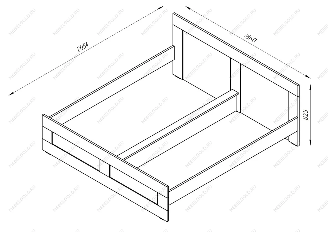 Кровать двуспальная Сириус, 180х200 см, дуб сонома | изображение 4